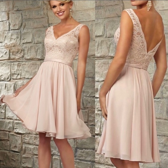 Mori Lee Formal Dress Size 14 Blush/Nude Color - Picture 9 of 9